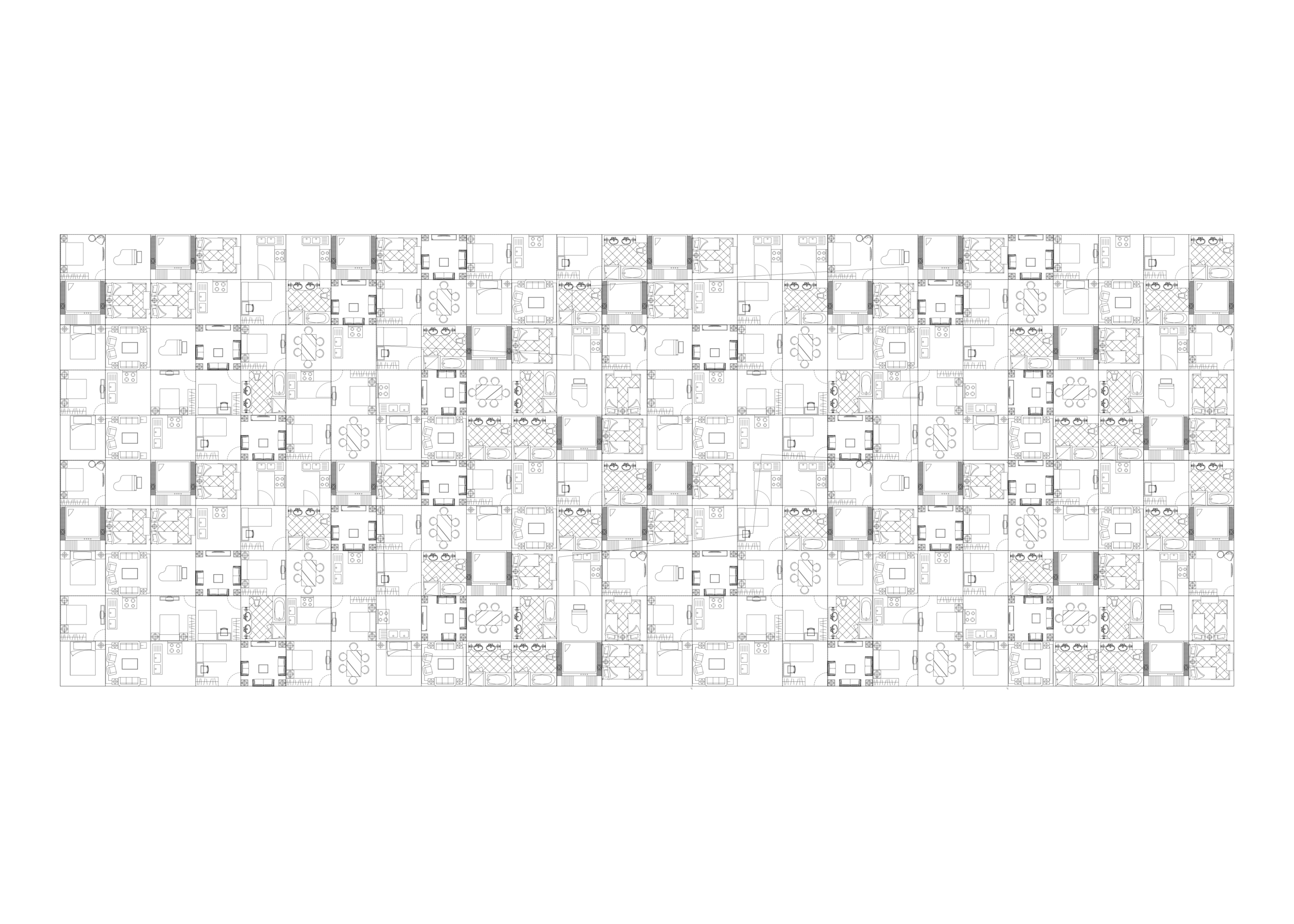 The collective dwelling, tiled into a continuous fabric